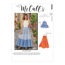 8066 McCalls Easy Pull On Tier Skirt Lengths Pattern XS-Med or Lg - XXL Choice  Uncut